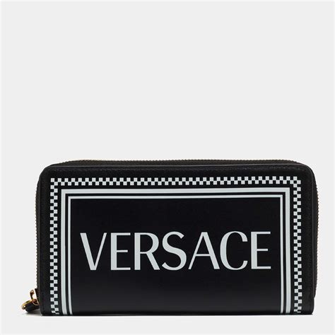 versace collection saffiano leather continental wallet|Versace wallets for women.